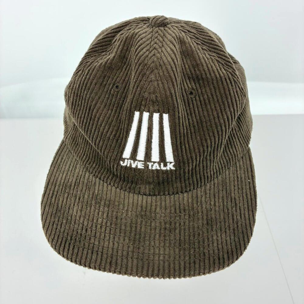 Jive Talk Embroidered Brown Corduroy Baseball Trucker Hat Cap
